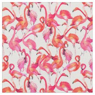 Watercolor Flamingo In Watercolors Fabric
