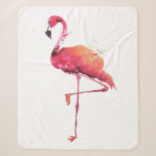 Watercolor Flamingo Lovers Funny Flamingo Lovers Sherpa Blanket