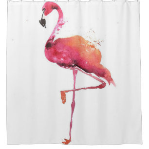 Watercolor Flamingo Lovers   Funny Flamingo Lovers Shower Curtain