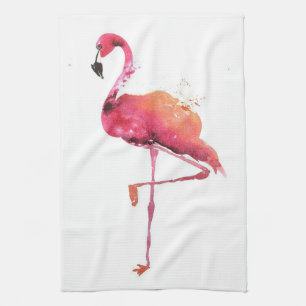 Watercolor Flamingo Lovers Funny Flamingo Lovers Tea Towel