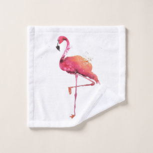 Watercolor Flamingo Lovers   Funny Flamingo Lovers Wash Cloth