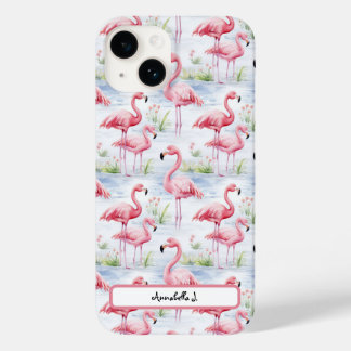 Watercolor Flamingo Pattern Case-Mate iPhone 14 Case