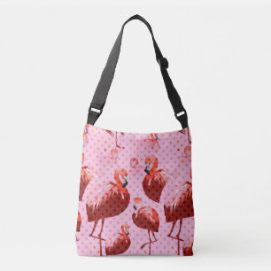 Watercolor Flamingo Pattern Crossbody Bag