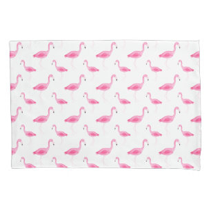 Watercolor Flamingo Pattern Pillowcase