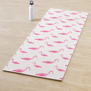 Watercolor Flamingo Pattern Yoga Mat