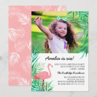 Watercolor Flamingo Photo Birthday Party