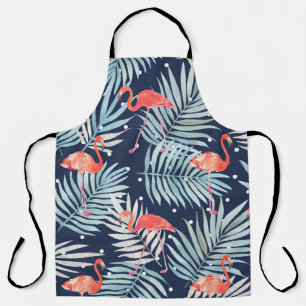 Watercolor Flamingo: Pink Tropical Elegance. Apron