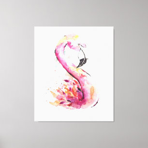 Watercolor Flamingo Print Art   Funny Flamingo