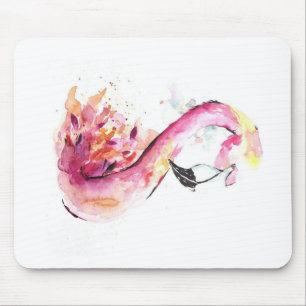 Watercolor Flamingo Print Art Funny Flamingo Mouse Mat