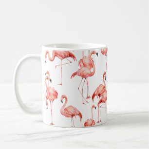 Watercolor flamingo seamless pattern. Hand painted Coffee Mug