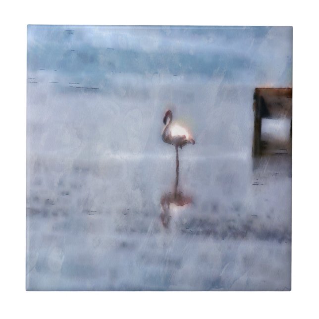 Watercolor Flamingo Tile (Front)