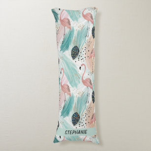 Watercolor Flamingo Tropical Pattern Body Cushion