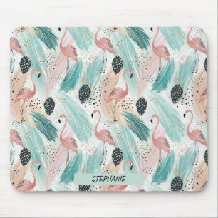 Watercolor Flamingo Tropical Pattern Mouse Mat