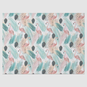 Watercolor Flamingo Tropical Pattern Tissue Paper