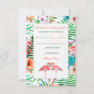 Watercolor Flamingo Wedding Response