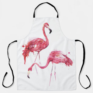Watercolor Flamingos, Elegant Design. Apron