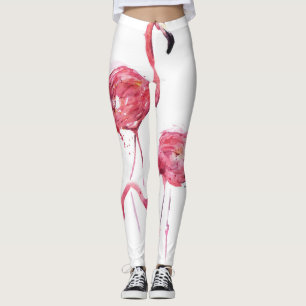 Watercolor Flamingos, Elegant Design. Leggings
