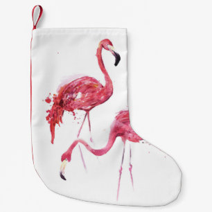 Watercolor Flamingos, Elegant Design. Small Christmas Stocking