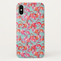 Watercolor Flamingos Gathered