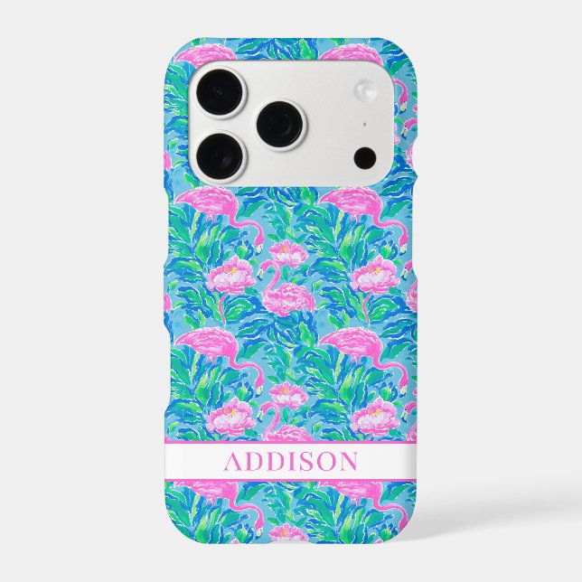 Watercolor Flamingos Monogrammed (Back)