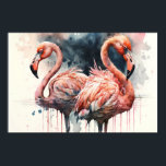 Watercolor Flamingos Pink Tropical  Poster<br><div class="desc">This design may be personalised by choosing the Edit Design option. You may also transfer onto other items. Contact me at colorflowcreations@gmail.com or use the chat option at the top of the page if you wish to have this design on another product or need assistance with this design. See more...</div>