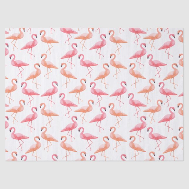 Watercolor Flamingos Tissue Paper (Front)