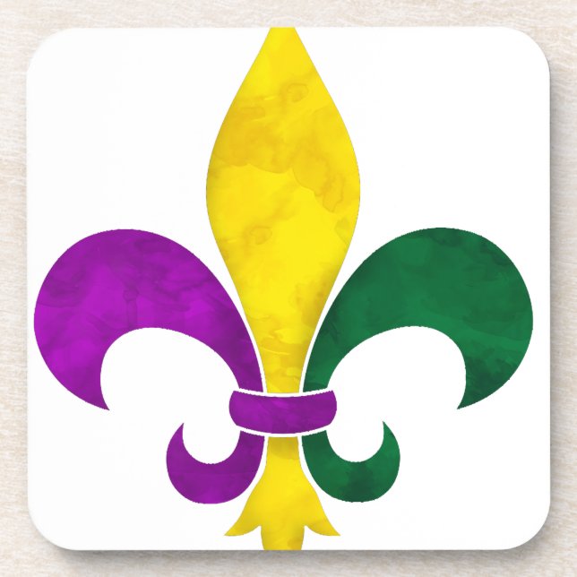 watercolor fleur de lis coaster (Front)