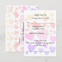 Watercolor Floating Hearts Wedding Response Card