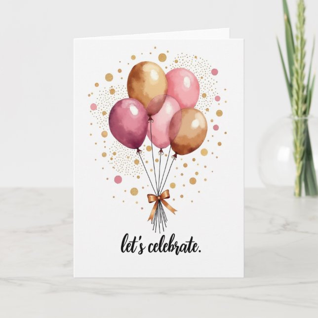 Watercolor Floating Orbs Birthday Card (Front)