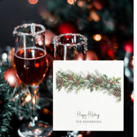 Watercolor Flocked Garland Personalised Holiday