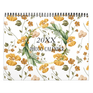 Watercolor Floral |12 Photo Calender with Notes Ca Calendar