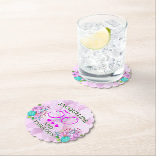 Watercolor Floral 50 and Fabulous Paper Coaster