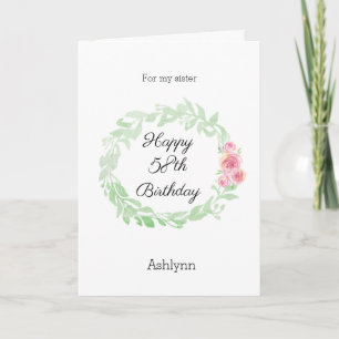Watercolor Floral 58th Birthday Card
