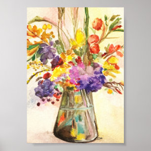 Watercolor Floral 5x7 Premium Canvas Gloss Poster