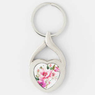 Watercolor floral Acrylic Keychain