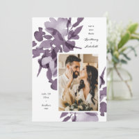 Watercolor Floral Amethyst Photo Save the Date