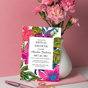 Watercolor floral and botanical  bridal shower invitation