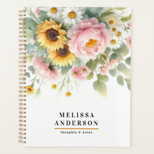watercolor floral and foliage Modern elegant Planner