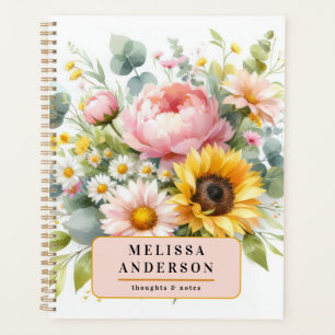  watercolor floral and foliage Modern elegant Planner