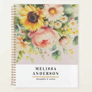 watercolor floral and foliage Modern elegant Planner