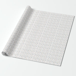 Watercolor floral and leafy pattern wrapping paper