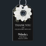Watercolor Floral Anemone Bridal Shower Gift Tags<br><div class="desc">Party favour tags with your wording and a black and white anemone flower on a black background,  these tags are perfect for wedding bridal shower favour bags,  wedding favour bags and more. MATCHING items in our collection.</div>