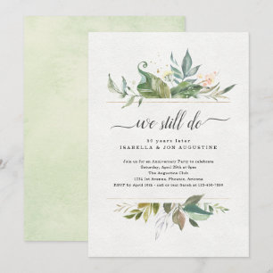 Watercolor Floral Anniversary Party Invitation