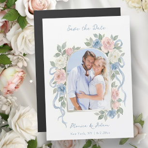 Watercolor Floral Arch Photo Save the Date