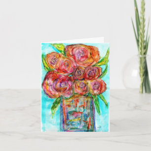 Watercolor Floral Arrangement Greeting Card