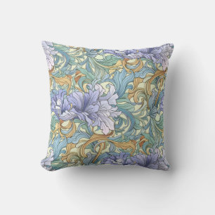 Watercolor Floral Art Nouveau Wallpaper Design Cushion