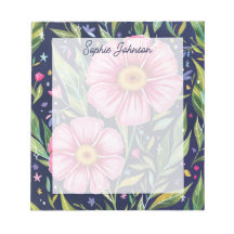 Watercolor Floral Art Pink Pretty Personalized