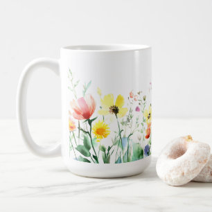 Watercolor Floral Artistic 🌺 coffee mug 15oz