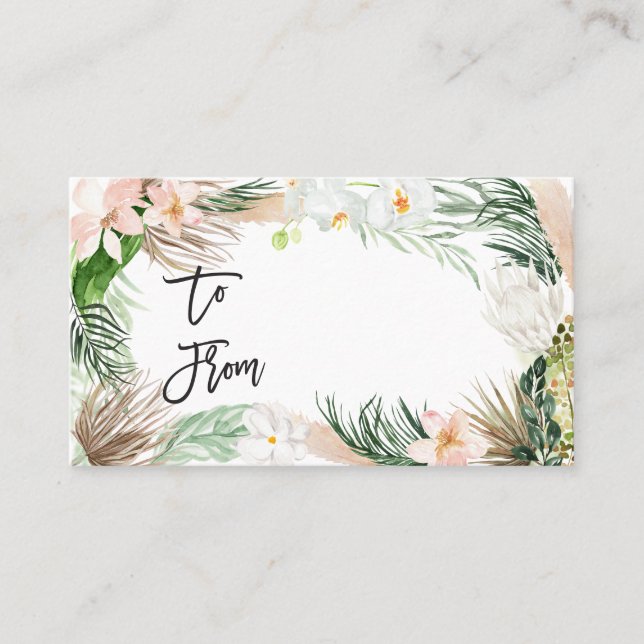 Watercolor floral baby shower diaper raffle place card (Front)