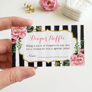 Watercolor Floral Baby Shower Diaper Raffle Ticket